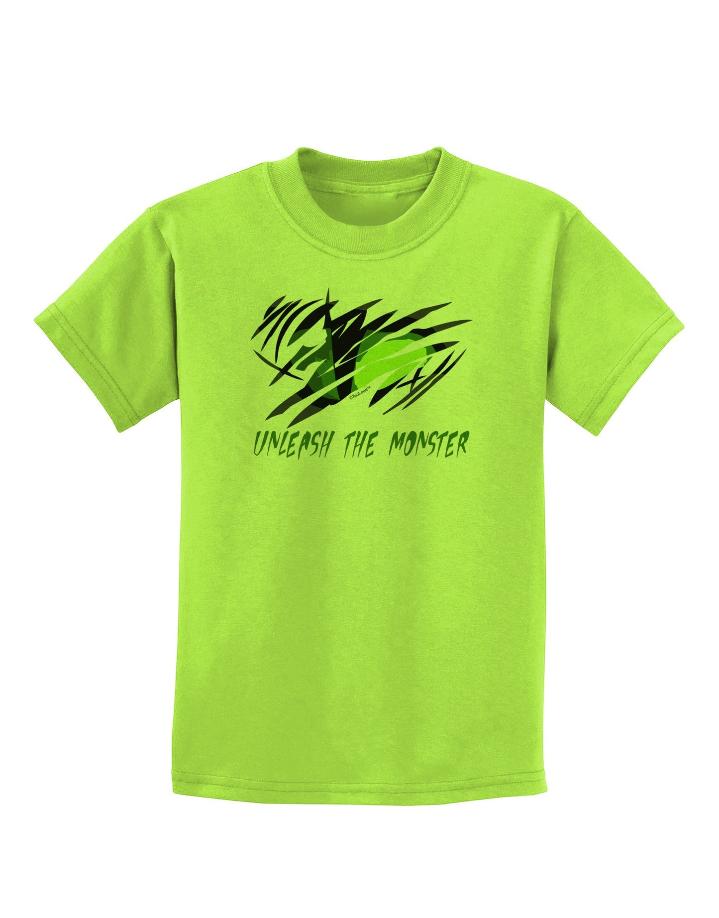 TooLoud Unleash The Monster Childrens T-Shirt-Childrens T-Shirt-TooLoud-Lime-Green-X-Small-Davson Sales