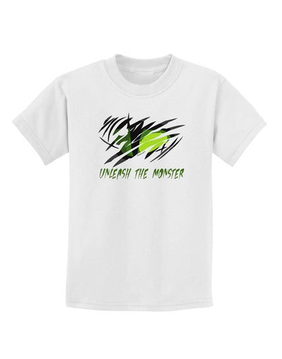 TooLoud Unleash The Monster Childrens T-Shirt-Childrens T-Shirt-TooLoud-White-X-Small-Davson Sales