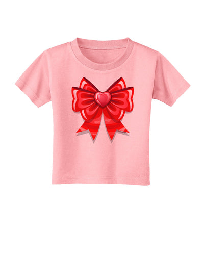 TooLoud Valentine's Day Heart Bow Toddler T-Shirt-Toddler T-Shirt-TooLoud-Candy-Pink-2T-Davson Sales