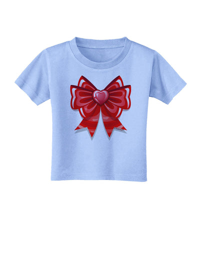 TooLoud Valentine's Day Heart Bow Toddler T-Shirt-Toddler T-Shirt-TooLoud-Aquatic-Blue-2T-Davson Sales