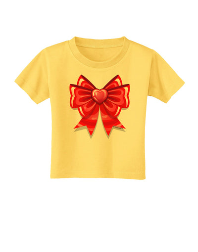 TooLoud Valentine's Day Heart Bow Toddler T-Shirt-Toddler T-Shirt-TooLoud-Yellow-2T-Davson Sales