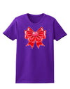 TooLoud Valentine's Day Heart Bow Womens Dark T-Shirt-TooLoud-Purple-X-Small-Davson Sales