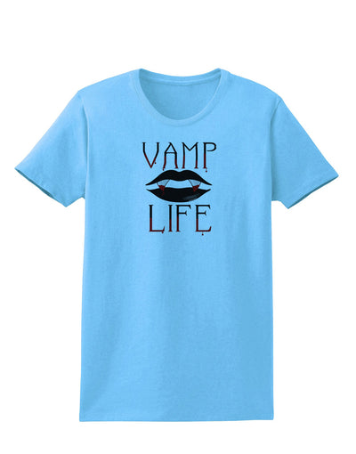 TooLoud Vamp Life Womens T-Shirt-Womens T-Shirt-TooLoud-Aquatic-Blue-X-Small-Davson Sales