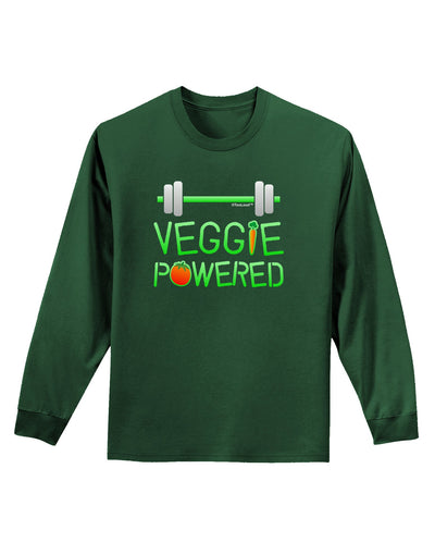 TooLoud Veggie Powered Adult Long Sleeve Dark T-Shirt-TooLoud-Dark-Green-Small-Davson Sales