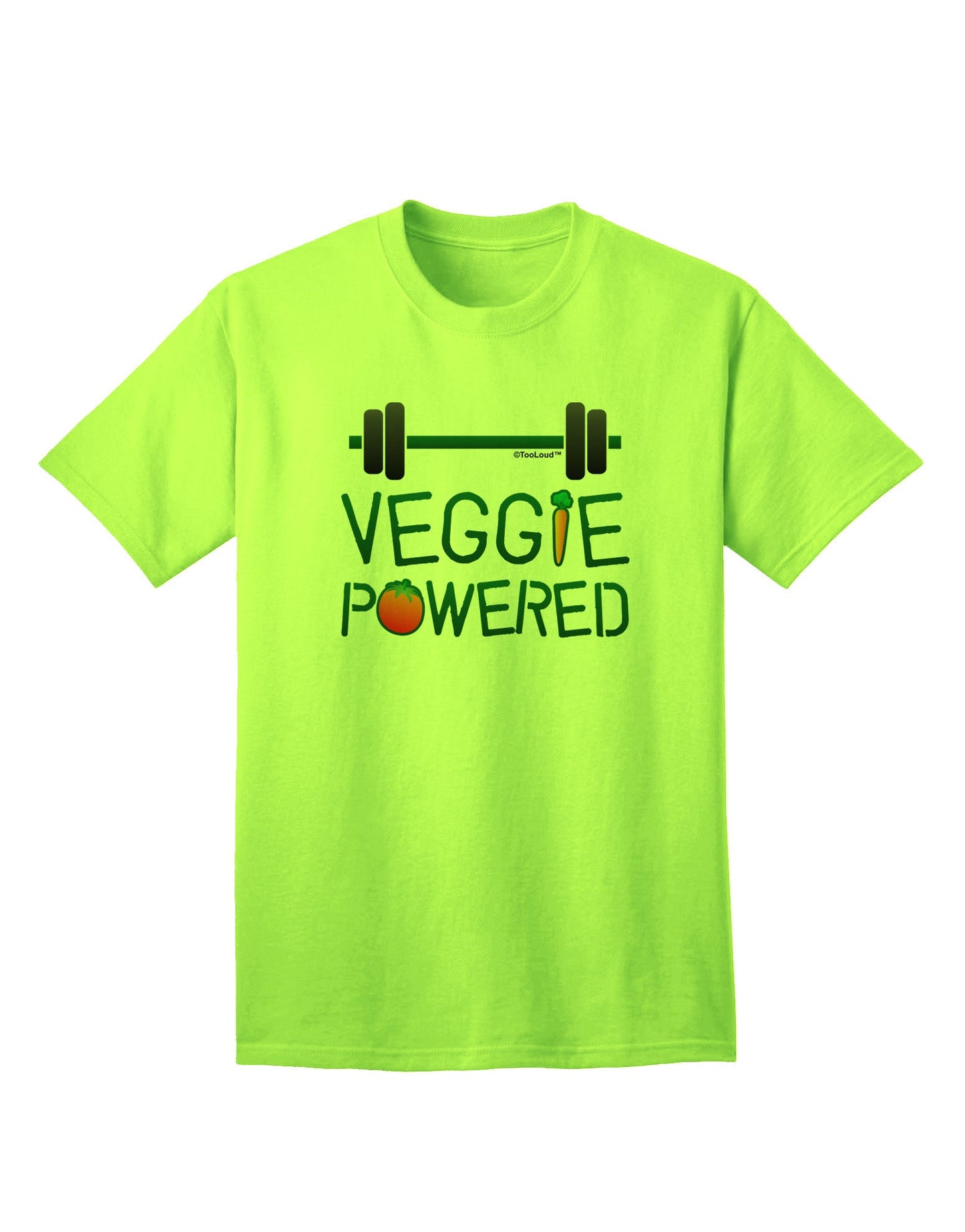 TooLoud Veggie Powered Adult T-Shirt - Eco-Friendly Fashion Statement for Health Conscious Individuals-Mens T-shirts-TooLoud-Neon-Green-Small-Davson Sales