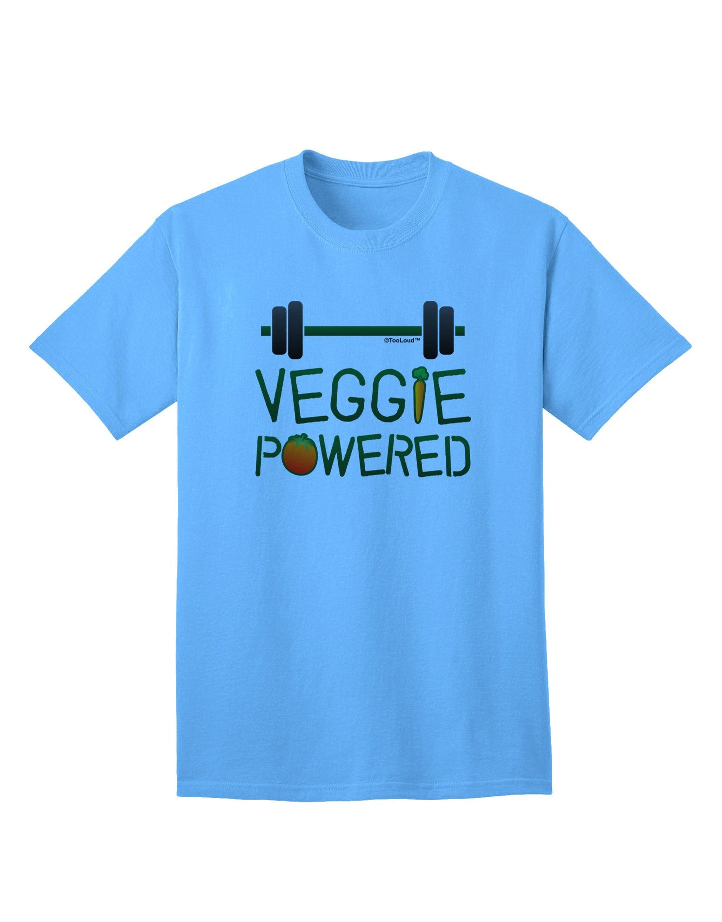 TooLoud Veggie Powered Adult T-Shirt - Eco-Friendly Fashion Statement for Health Conscious Individuals-Mens T-shirts-TooLoud-Aquatic-Blue-Small-Davson Sales