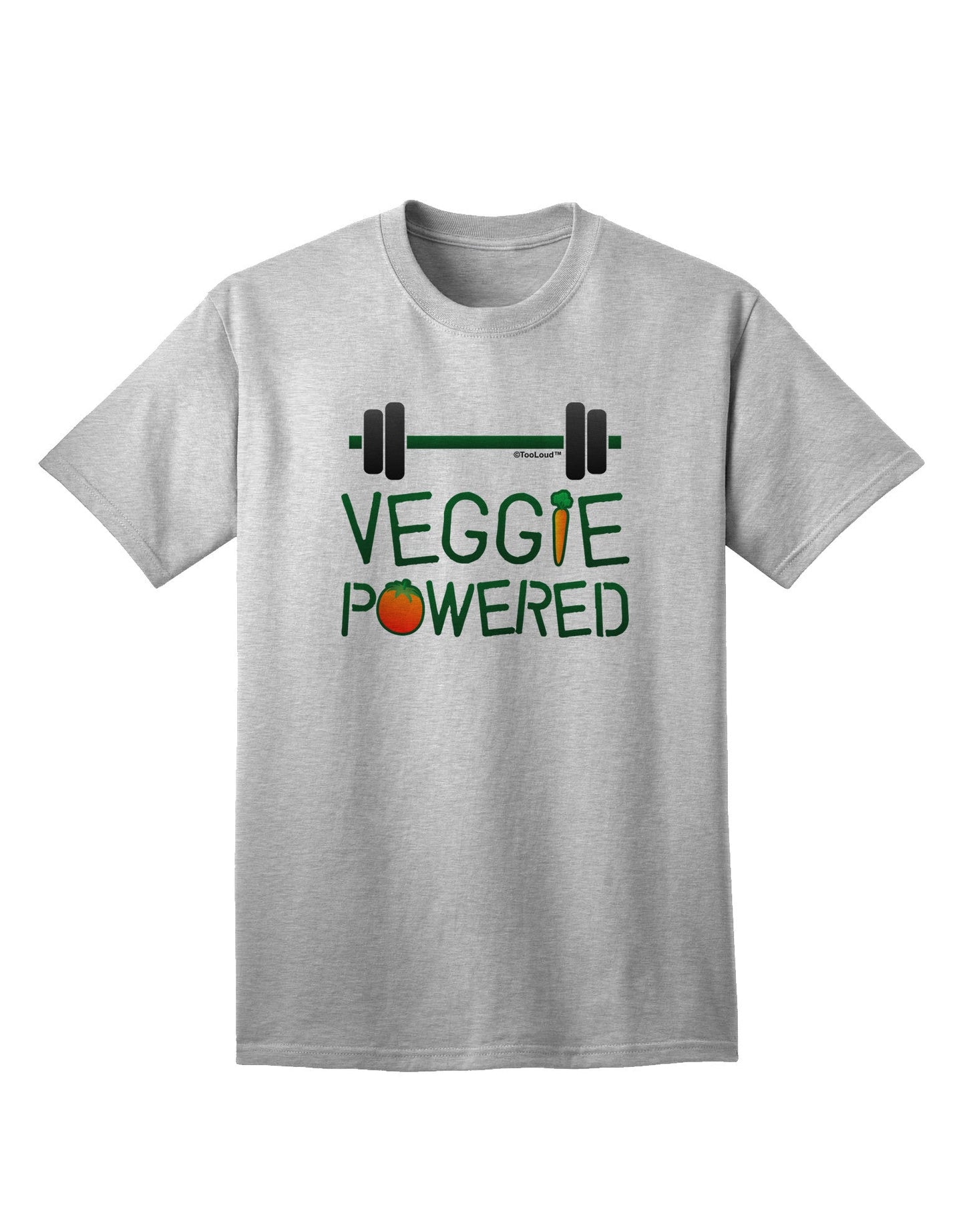 TooLoud Veggie Powered Adult T-Shirt - Eco-Friendly Fashion Statement for Health Conscious Individuals-Mens T-shirts-TooLoud-AshGray-Small-Davson Sales
