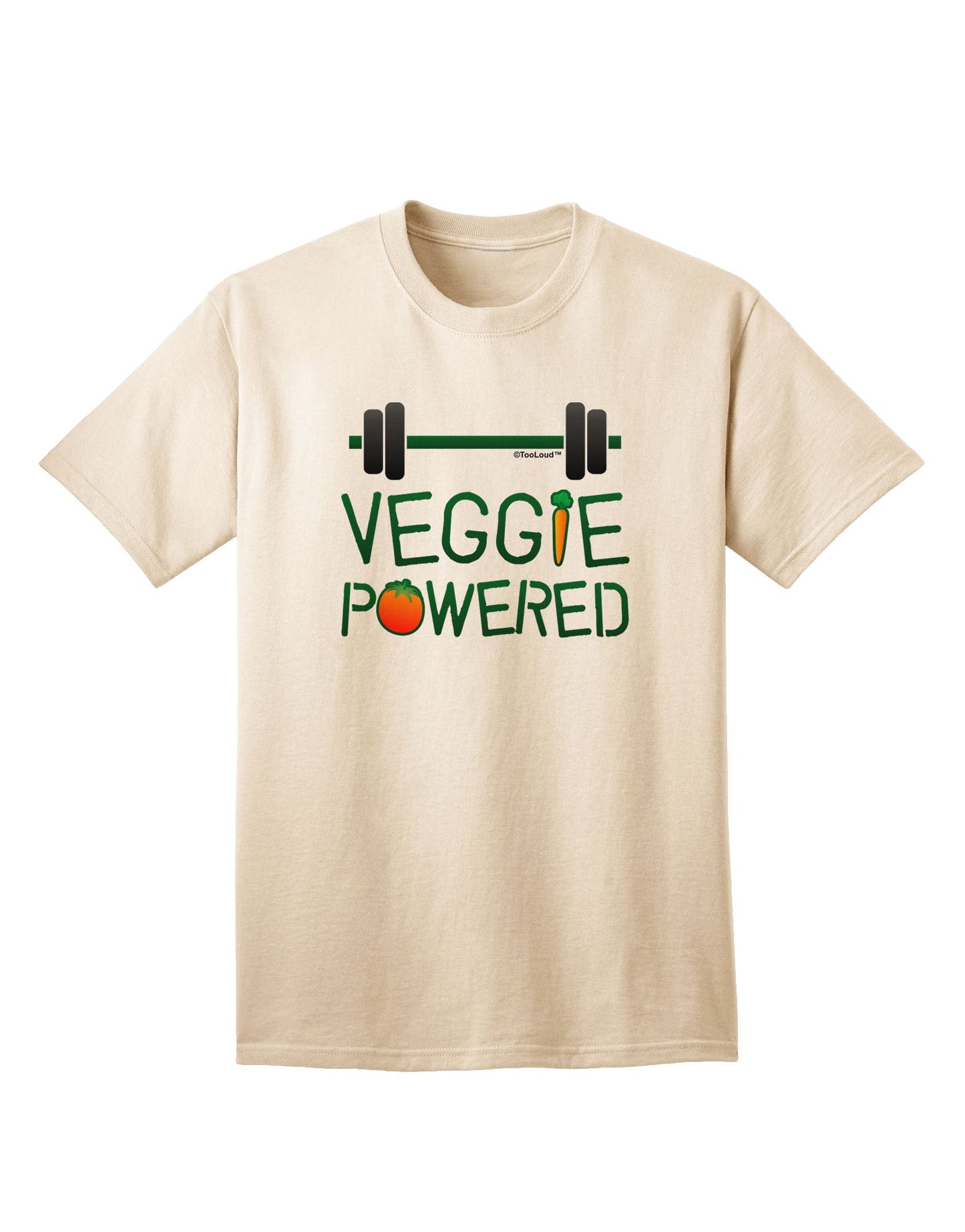 TooLoud Veggie Powered Adult T-Shirt - Eco-Friendly Fashion Statement for Health Conscious Individuals-Mens T-shirts-TooLoud-Natural-Small-Davson Sales