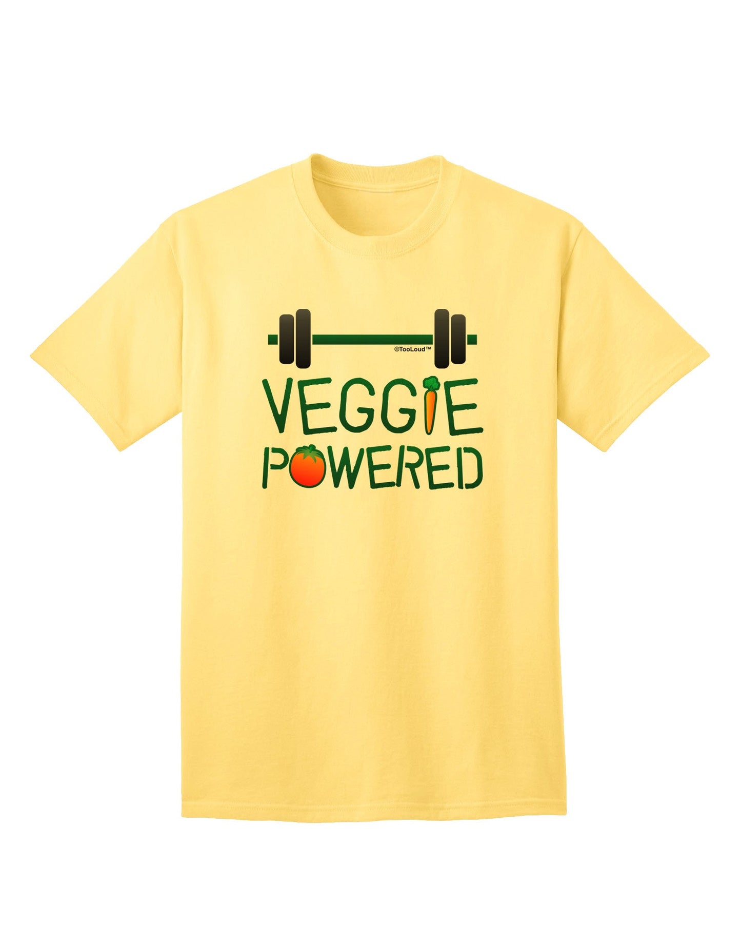 TooLoud Veggie Powered Adult T-Shirt - Eco-Friendly Fashion Statement for Health Conscious Individuals-Mens T-shirts-TooLoud-Yellow-Small-Davson Sales