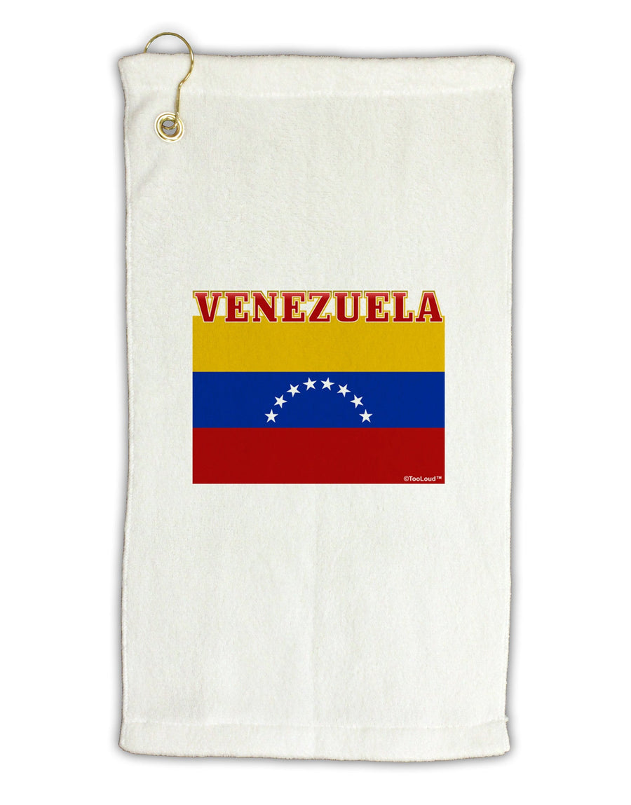 TooLoud Venezuela Flag Micro Terry Gromet Golf Towel 16 x 25 inch-Golf Towel-TooLoud-White-Davson Sales