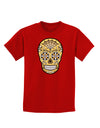 TooLoud Version 8 Gold Day of the Dead Calavera Childrens Dark T-Shirt-Childrens T-Shirt-TooLoud-Red-X-Small-Davson Sales