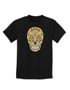 TooLoud Version 8 Gold Day of the Dead Calavera Childrens Dark T-Shirt-Childrens T-Shirt-TooLoud-Black-X-Small-Davson Sales