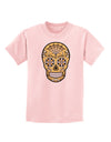 TooLoud Version 8 Gold Day of the Dead Calavera Childrens T-Shirt-Childrens T-Shirt-TooLoud-PalePink-X-Small-Davson Sales