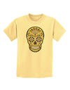 TooLoud Version 8 Gold Day of the Dead Calavera Childrens T-Shirt-Childrens T-Shirt-TooLoud-Daffodil-Yellow-X-Small-Davson Sales