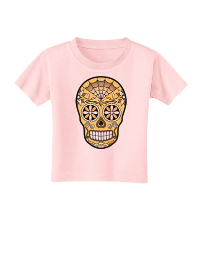 TooLoud Version 8 Gold Day of the Dead Calavera Toddler T-Shirt-Toddler T-Shirt-TooLoud-Light-Pink-2T-Davson Sales
