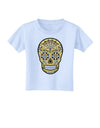 TooLoud Version 8 Gold Day of the Dead Calavera Toddler T-Shirt-Toddler T-Shirt-TooLoud-Light-Blue-2T-Davson Sales