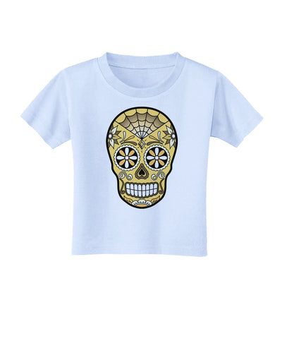 TooLoud Version 8 Gold Day of the Dead Calavera Toddler T-Shirt-Toddler T-Shirt-TooLoud-Light-Blue-2T-Davson Sales