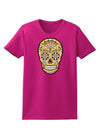TooLoud Version 8 Gold Day of the Dead Calavera Womens Dark T-Shirt-Womens T-Shirt-TooLoud-Hot-Pink-Small-Davson Sales