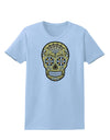 TooLoud Version 8 Gold Day of the Dead Calavera Womens T-Shirt-Womens T-Shirt-TooLoud-Light-Blue-X-Small-Davson Sales