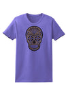 TooLoud Version 8 Gold Day of the Dead Calavera Womens T-Shirt-Womens T-Shirt-TooLoud-Violet-X-Small-Davson Sales