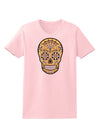 TooLoud Version 8 Gold Day of the Dead Calavera Womens T-Shirt-Womens T-Shirt-TooLoud-PalePink-X-Small-Davson Sales