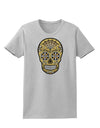 TooLoud Version 8 Gold Day of the Dead Calavera Womens T-Shirt-Womens T-Shirt-TooLoud-AshGray-X-Small-Davson Sales
