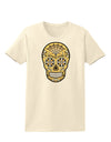 TooLoud Version 8 Gold Day of the Dead Calavera Womens T-Shirt-Womens T-Shirt-TooLoud-Natural-X-Small-Davson Sales