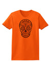 TooLoud Version 8 Gold Day of the Dead Calavera Womens T-Shirt-Womens T-Shirt-TooLoud-Orange-X-Small-Davson Sales