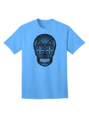 TooLoud Version 9 Black and White Day of the Dead Calavera Adult T-Shirt-unisex t-shirt-TooLoud-Aquatic-Blue-Small-Davson Sales