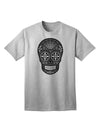 TooLoud Version 9 Black and White Day of the Dead Calavera Adult T-Shirt-unisex t-shirt-TooLoud-AshGray-Small-Davson Sales