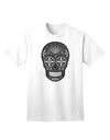 TooLoud Version 9 Black and White Day of the Dead Calavera Adult T-Shirt-unisex t-shirt-TooLoud-White-Small-Davson Sales