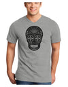 TooLoud Version 9 Black and White Day of the Dead Calavera Adult V-Neck T-shirt-Mens V-Neck T-Shirt-TooLoud-HeatherGray-Small-Davson Sales