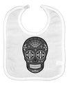 TooLoud Version 9 Black and White Day of the Dead Calavera Baby Bib