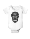 TooLoud Version 9 Black and White Day of the Dead Calavera Baby Romper Bodysuit-Baby Romper-TooLoud-White-06-Months-Davson Sales