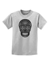 TooLoud Version 9 Black and White Day of the Dead Calavera Childrens T-Shirt-Childrens T-Shirt-TooLoud-AshGray-X-Small-Davson Sales