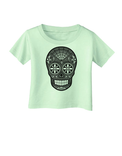 TooLoud Version 9 Black and White Day of the Dead Calavera Infant T-Shirt-Infant T-Shirt-TooLoud-Light-Green-06-Months-Davson Sales