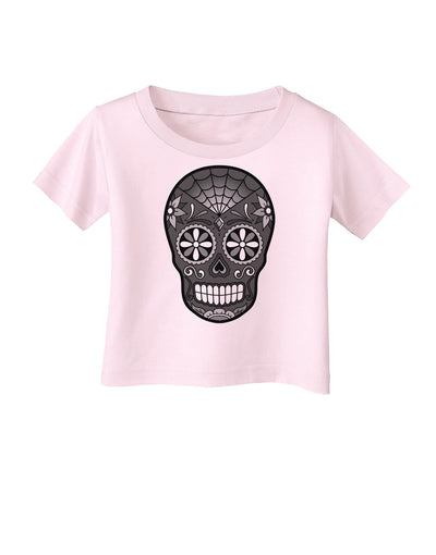 TooLoud Version 9 Black and White Day of the Dead Calavera Infant T-Shirt-Infant T-Shirt-TooLoud-Light-Pink-06-Months-Davson Sales