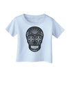 TooLoud Version 9 Black and White Day of the Dead Calavera Infant T-Shirt-Infant T-Shirt-TooLoud-Light-Blue-06-Months-Davson Sales