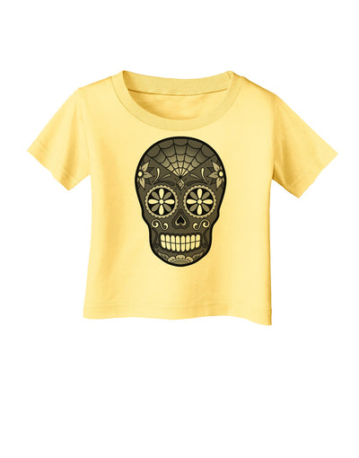 TooLoud Version 9 Black and White Day of the Dead Calavera Infant T-Shirt-Infant T-Shirt-TooLoud-Daffodil-Yellow-06-Months-Davson Sales