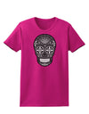 TooLoud Version 9 Black and White Day of the Dead Calavera Womens Dark T-Shirt-Womens T-Shirt-TooLoud-Hot-Pink-Small-Davson Sales