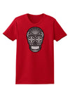 TooLoud Version 9 Black and White Day of the Dead Calavera Womens Dark T-Shirt-Womens T-Shirt-TooLoud-Red-X-Small-Davson Sales