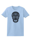 TooLoud Version 9 Black and White Day of the Dead Calavera Womens T-Shirt-Womens T-Shirt-TooLoud-Light-Blue-X-Small-Davson Sales