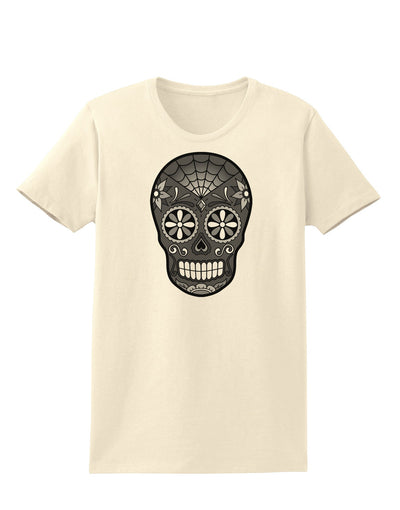 TooLoud Version 9 Black and White Day of the Dead Calavera Womens T-Shirt-Womens T-Shirt-TooLoud-Natural-X-Small-Davson Sales