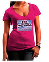 TooLoud Victor Mines Colorado Text Juniors V-Neck Dark T-Shirt-Womens V-Neck T-Shirts-TooLoud-Hot-Pink-Juniors Fitted Small-Davson Sales