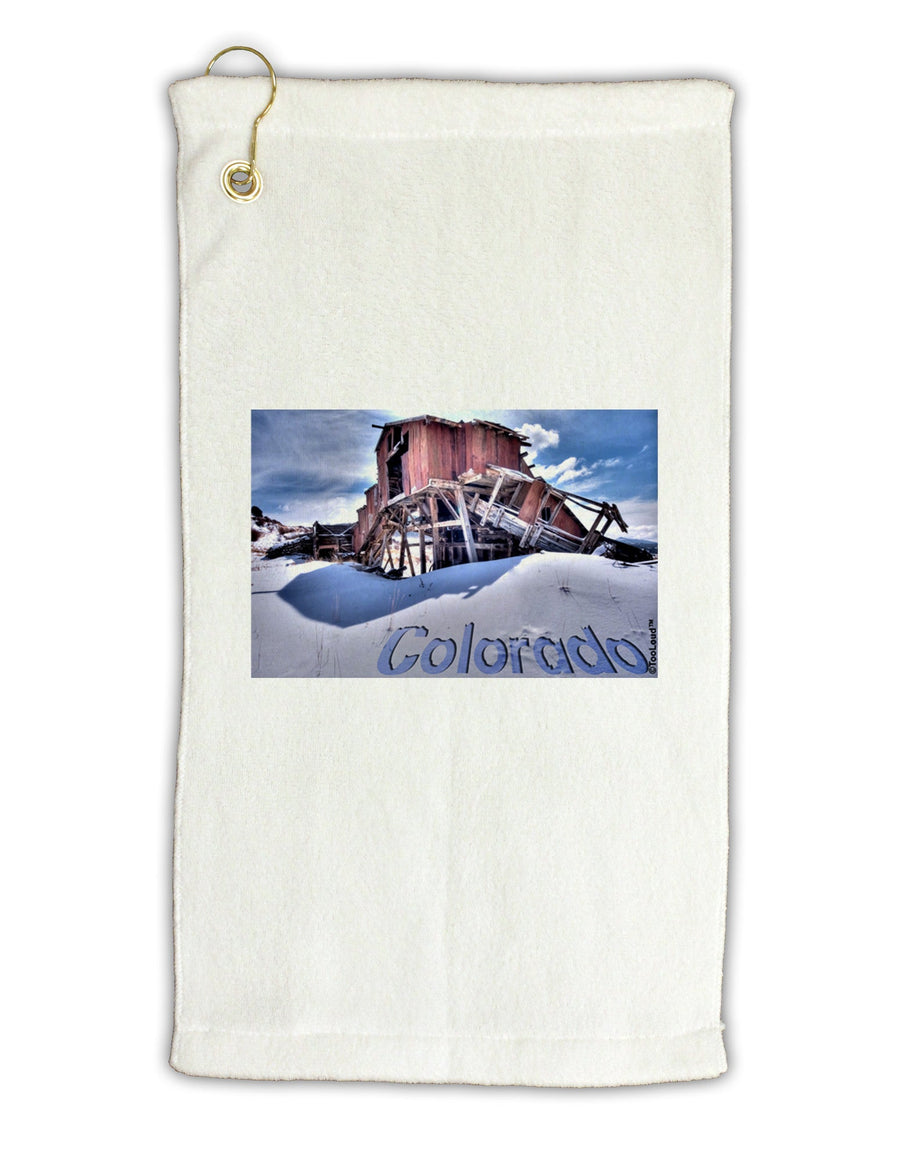 TooLoud Victor Mines Colorado Text Micro Terry Gromet Golf Towel 11&#x22;x19-Golf Towel-TooLoud-White-Davson Sales