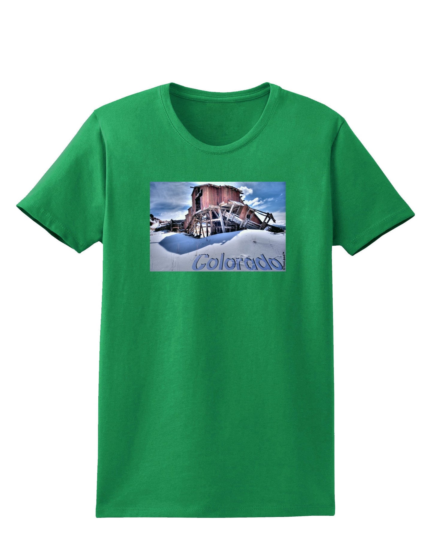 TooLoud Victor Mines Colorado Text Womens Dark T-Shirt-TooLoud-Kelly-Green-X-Small-Davson Sales
