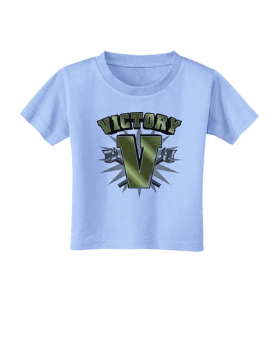 TooLoud Victory V Toddler T-Shirt-Toddler T-Shirt-TooLoud-Aquatic-Blue-2T-Davson Sales