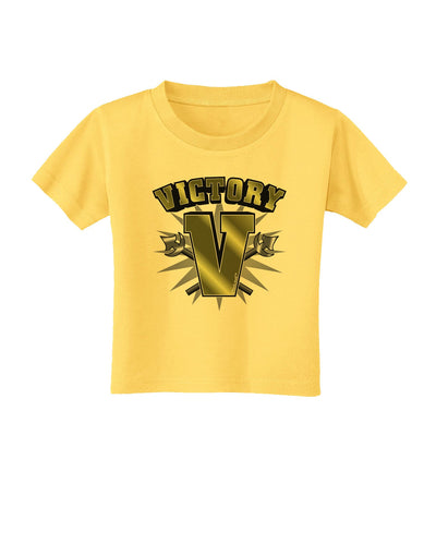 TooLoud Victory V Toddler T-Shirt-Toddler T-Shirt-TooLoud-Yellow-2T-Davson Sales