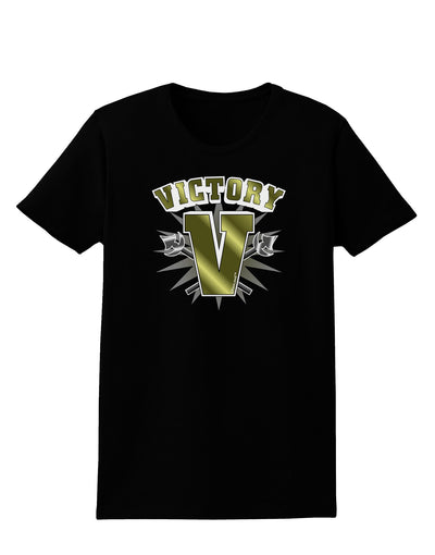 TooLoud Victory V Womens Dark T-Shirt-TooLoud-Black-X-Small-Davson Sales