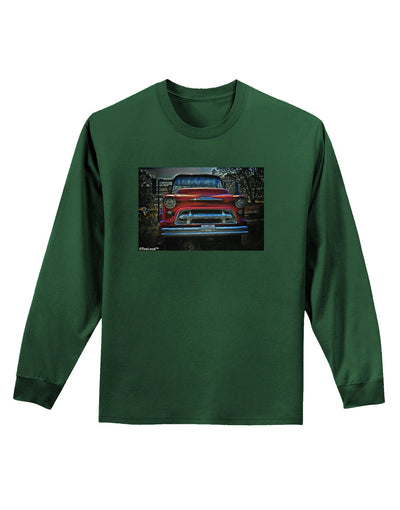 TooLoud Vintage Truck Adult Long Sleeve Dark T-Shirt-TooLoud-Dark-Green-Small-Davson Sales